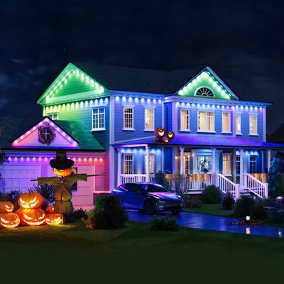 กันน้ําไฟฟ้า RGBIC CCT สมาร์ท Eave สตริง แสงผนังกลางแจ้งสําหรับงานแต่ง